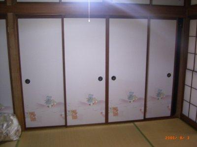 襖がきれいになり、工事も1日で終える