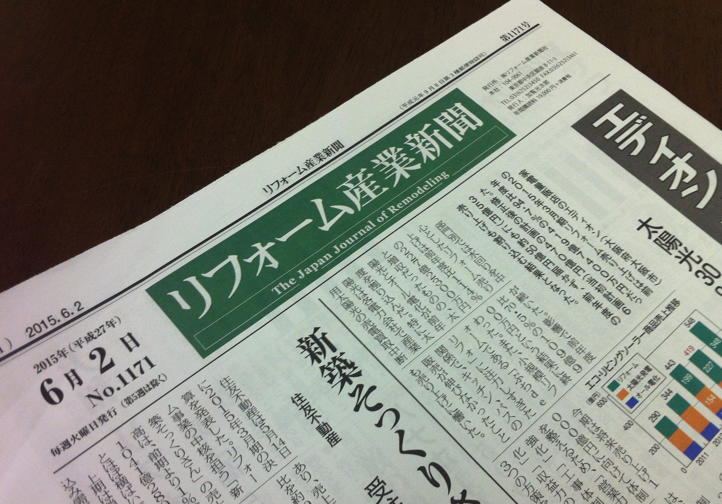 2015.6.2 リフォーム産業新聞