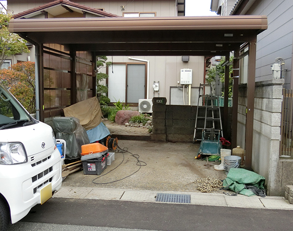 新潟市江南区・カーポート増設・ビフォー